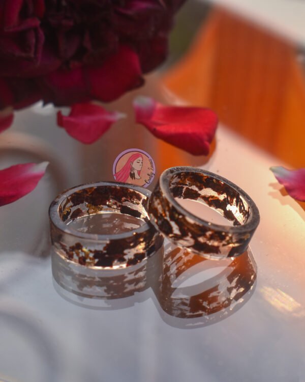 Rose Preserved Couple Rings